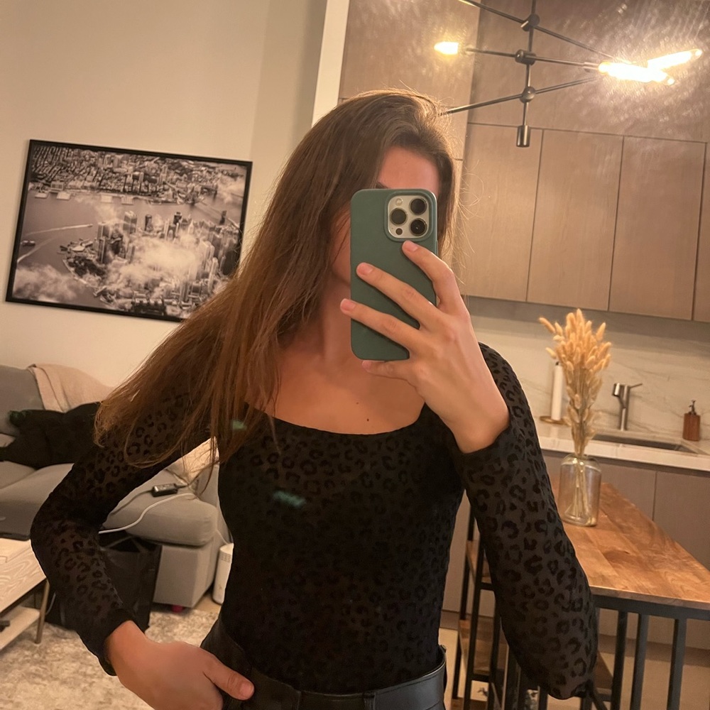 Sheer Cheetah Black Bodysuit